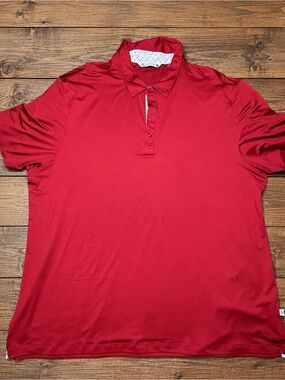 7 Diamonds Men's Red Polo Shirt - Solid Performance Style